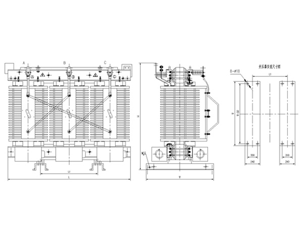 h級非包封三相干式配電變壓器3